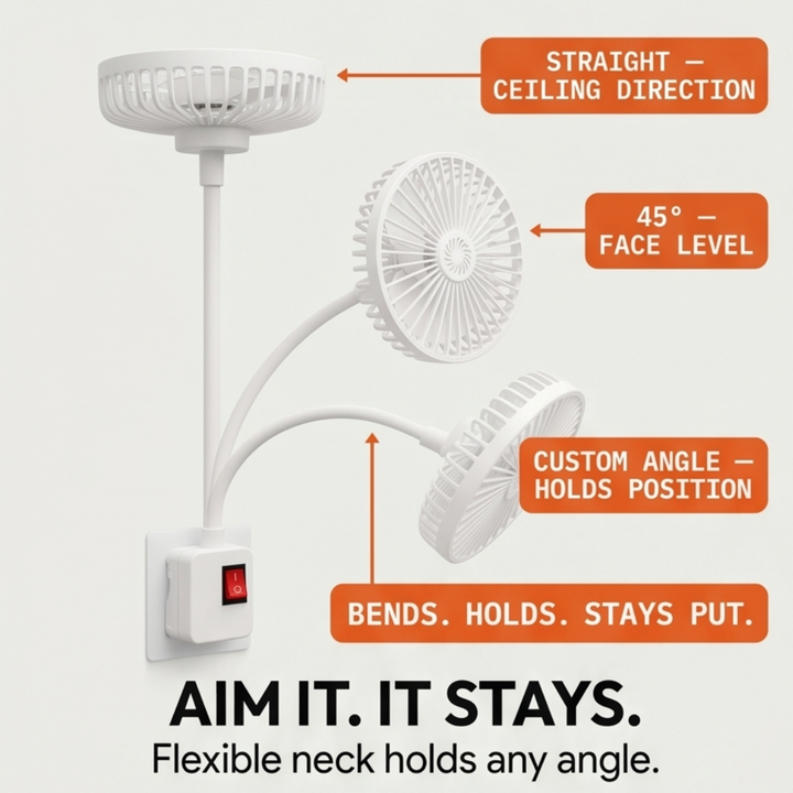 Breezely™ — Plug-In Mini Fan with Flexible Neck