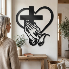 VERITÁ™ – Christian Heart and Cross Metal Wall Decor