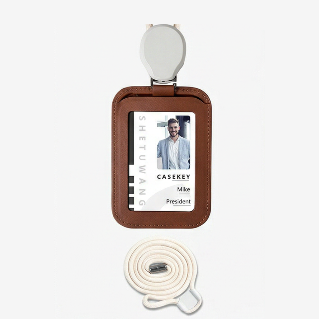 Carden™ – Retractable Faux Leather Badge Holder
