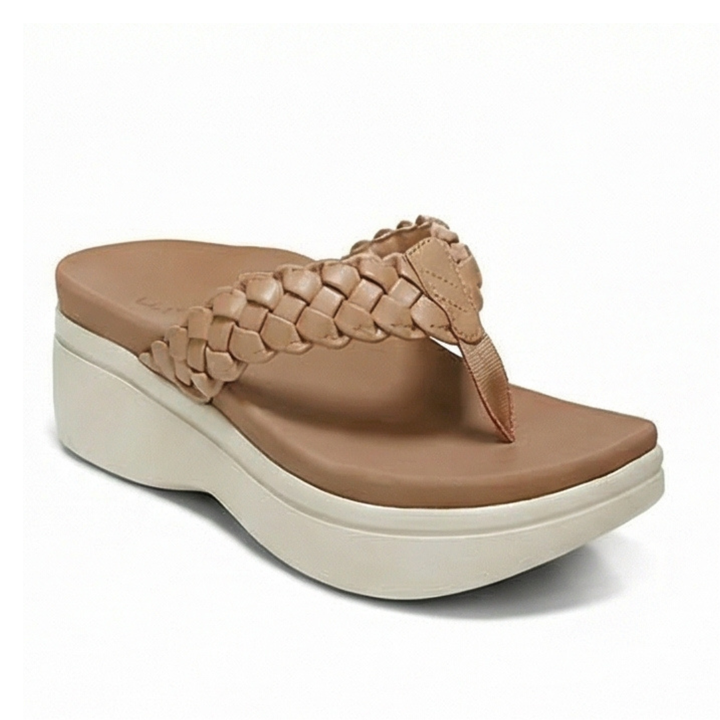 Soléna™ – Braided Platform Sandal for All Day Comfort