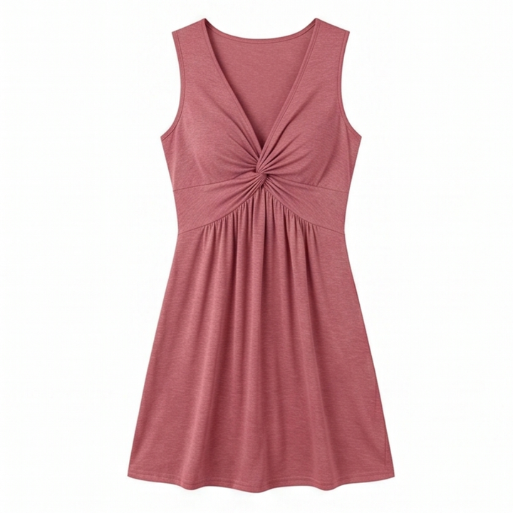 Florenza™ – Twist-Front V-Neck Midi Dress