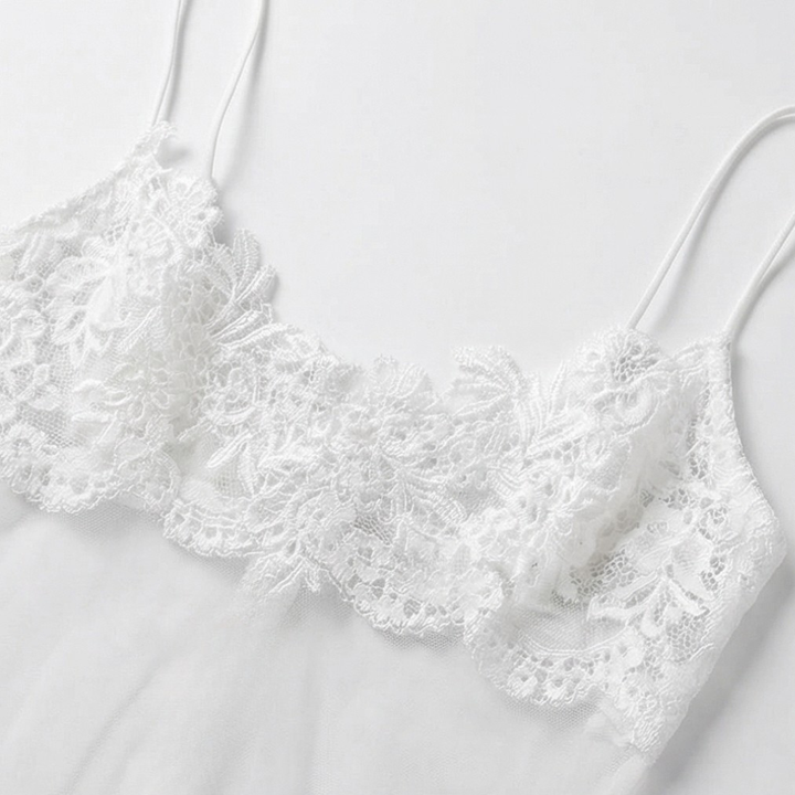 Veluria™ – Embroidered Lace Sheer Slip Dress
