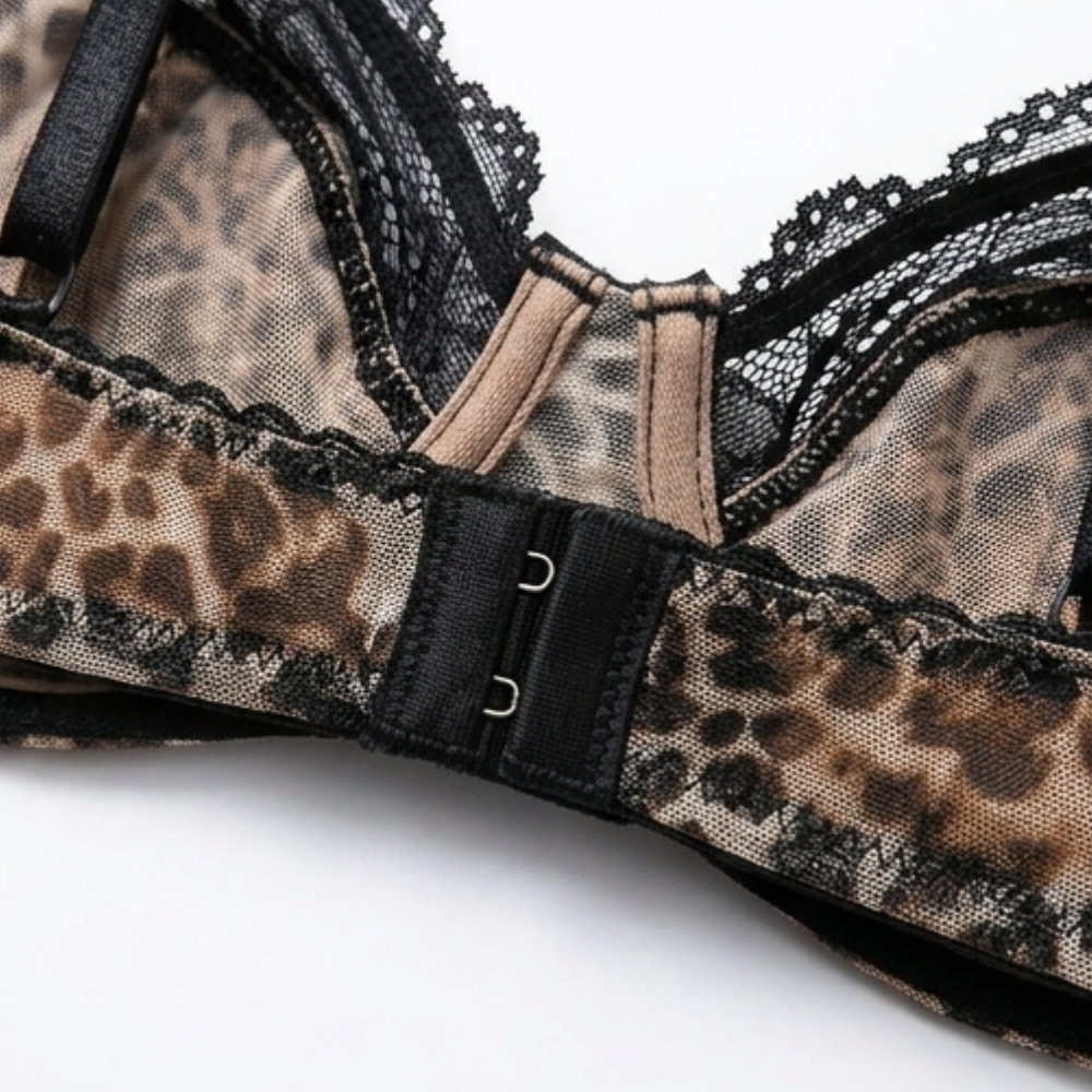 Luxette™ Leopard Lace Push Up Bra and Panties Set