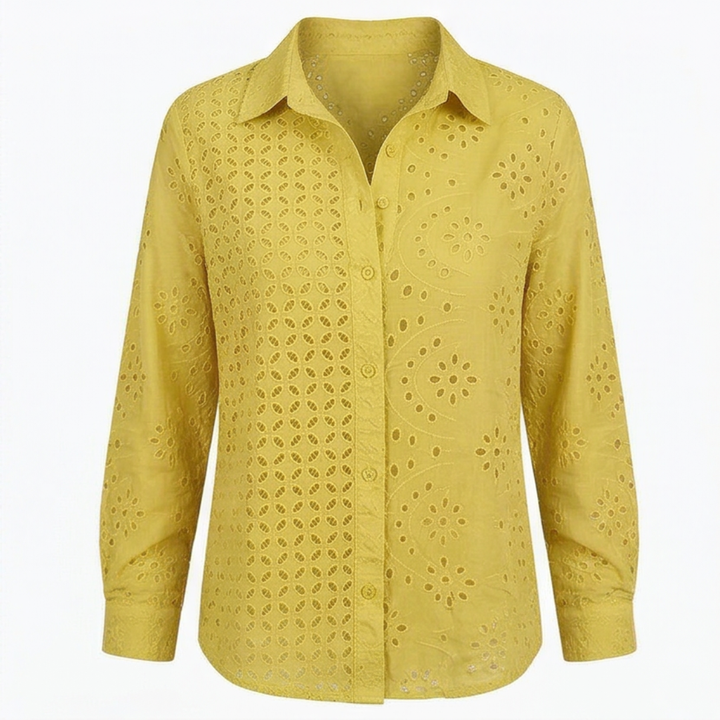 Florelle™ – Embroidered Eyelet Button Blouse