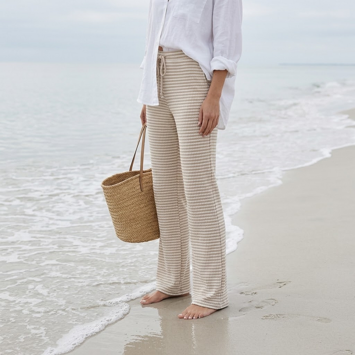 Seralune™ – Textured Knit Wide-Leg Trousers