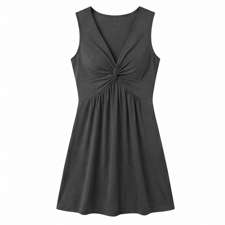 Florenza™ – Twist-Front V-Neck Midi Dress