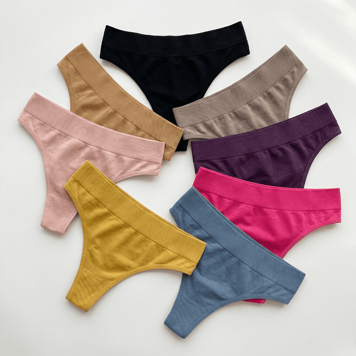 Veluna™ – Seamless Cotton Sport Thong (8 Pack)