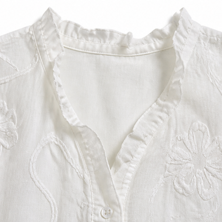 Florenza™ – Embroidered Ruffle Blouse