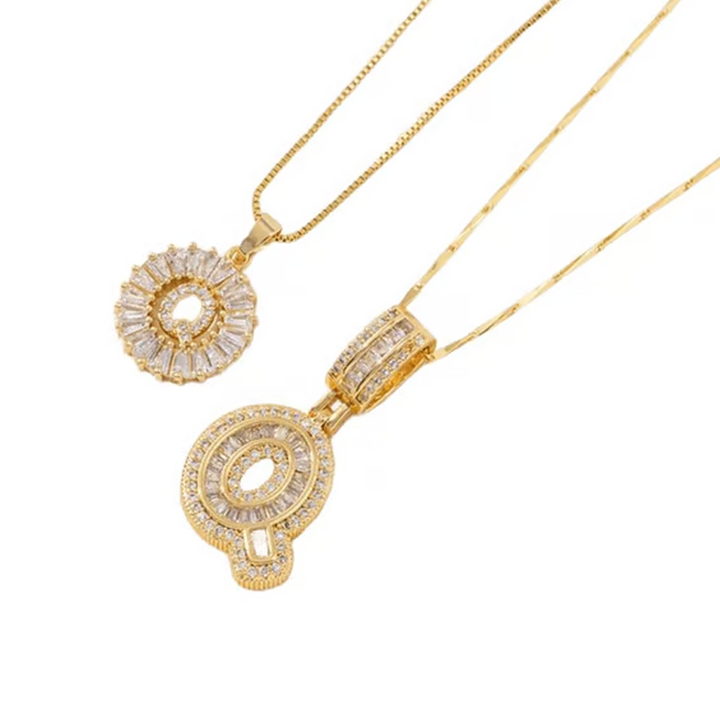 Luneria™ - Two-Piece Initial Pendant Necklace Set