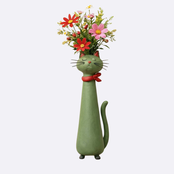 Felina™ – Handmade Ceramic Cat Flower Vase