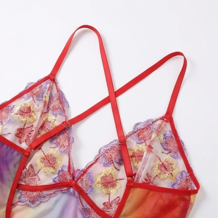 Floressa™ – Embroidered Floral Babydoll Nightgown