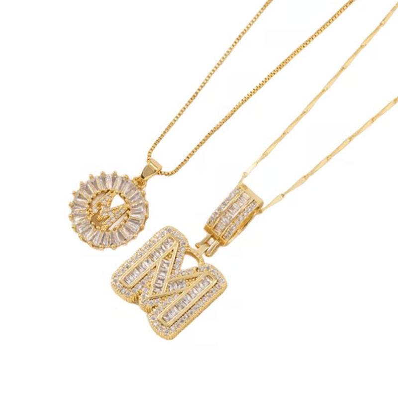 Luneria™ - Two-Piece Initial Pendant Necklace Set