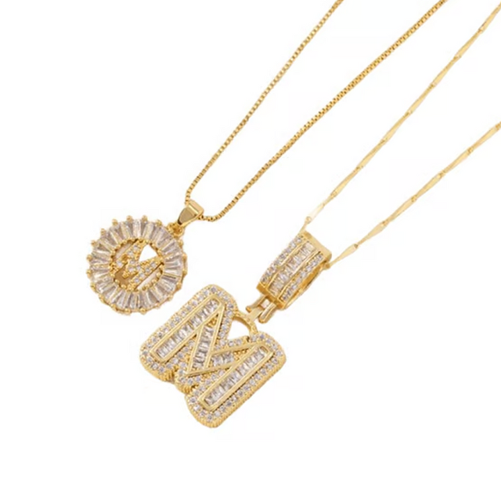 Luneria™ - Two-Piece Initial Pendant Necklace Set