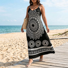 Mandara™ – Bohemian Mandala Maxi Dress