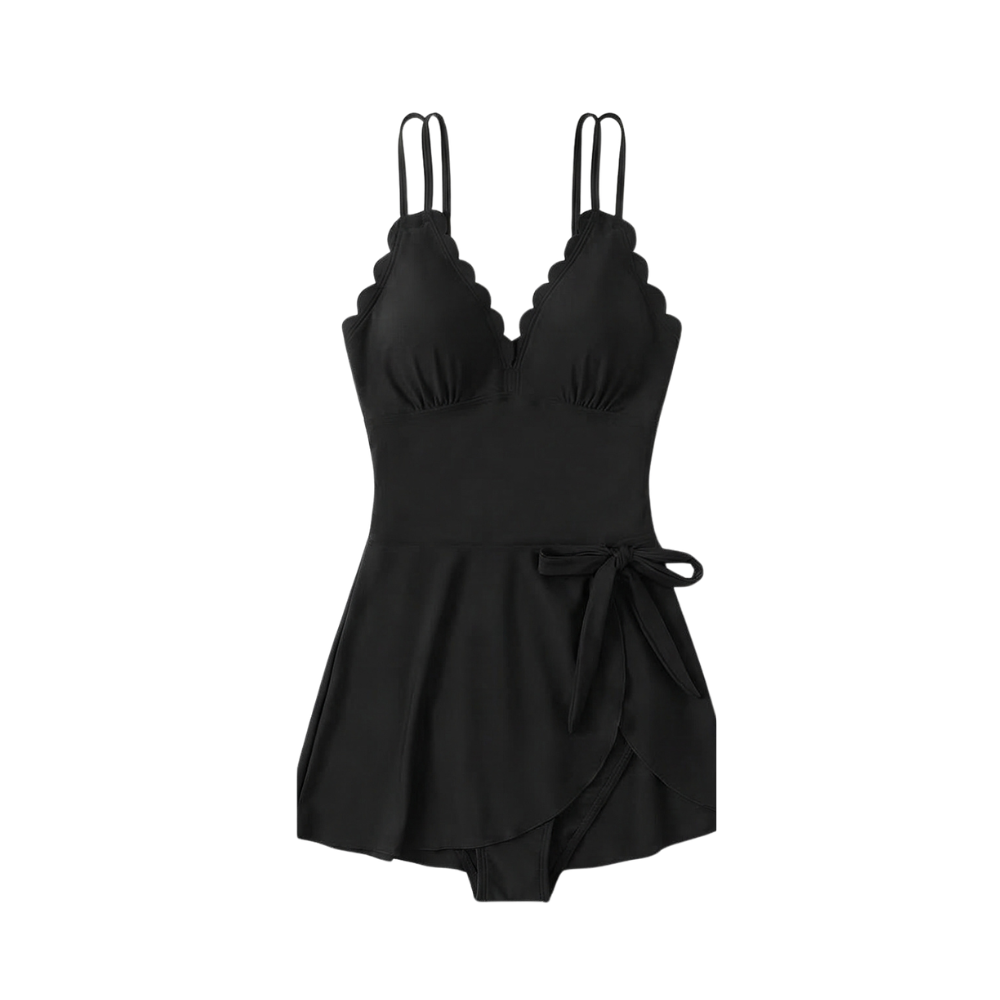 Shorala™ - Swimdress with Scalloped Neckline