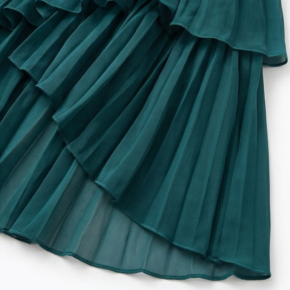 Keyfa™ – Pleated Ruffle Midi Dress