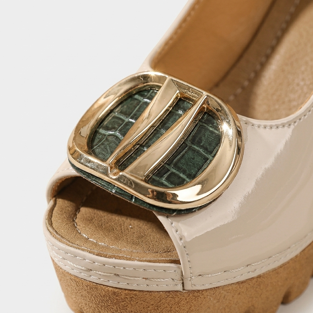 Floressa™ – Statement Buckle Platform Heeled Sandals