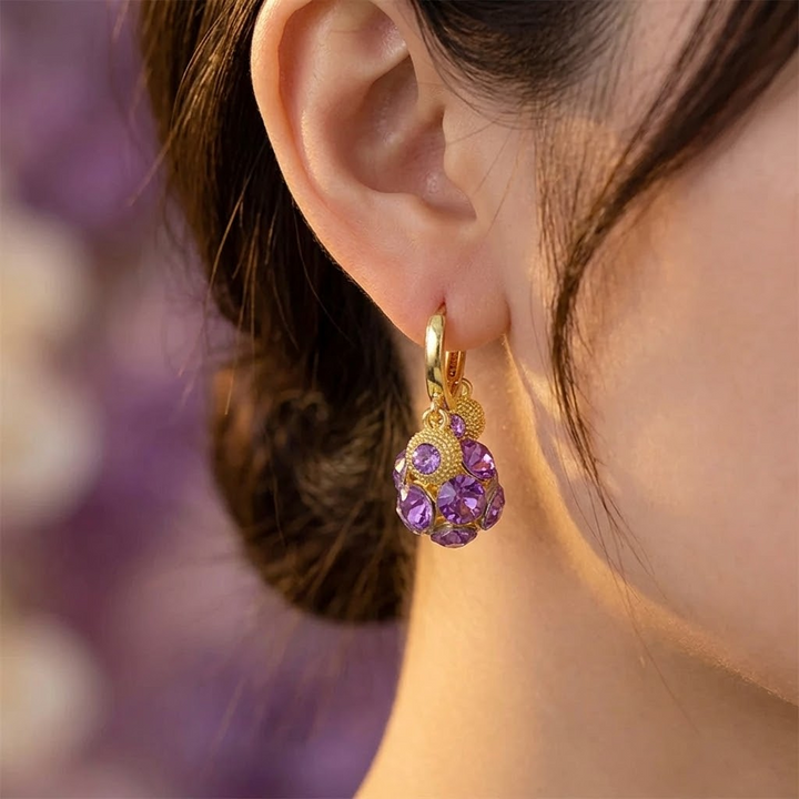 Violetta™ Romantic Amethyst Crystal Earrings for Her