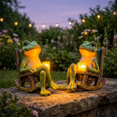 Glowfrog™ – Glowing Garden Frog in Rocking Chair