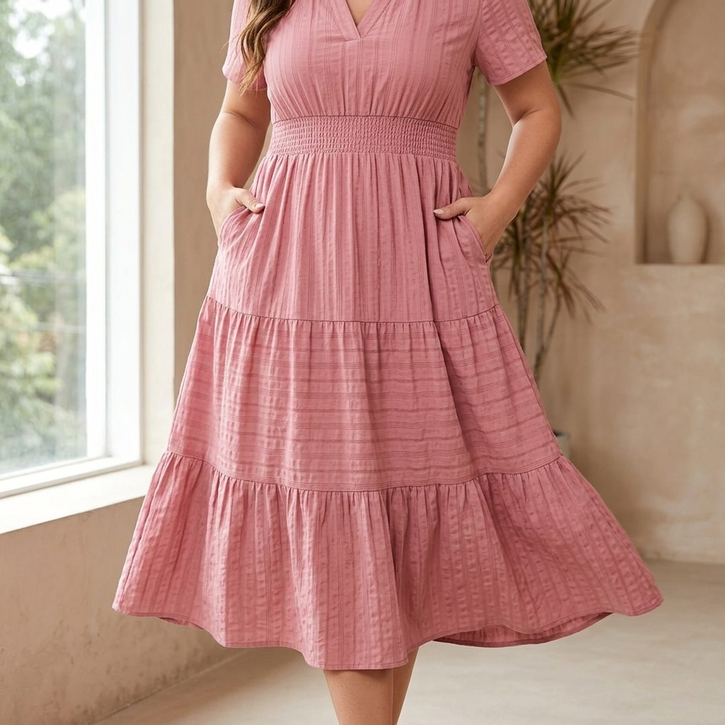 Vivara™ – Flowing V Neck Summer Maxi Dress