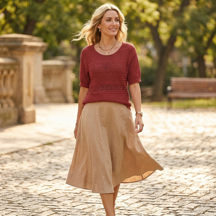Wovelle™ – Textured Knit Top for Warm Days