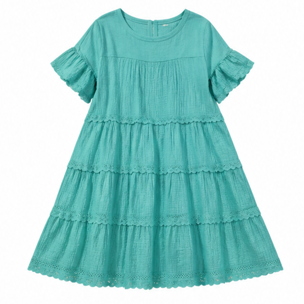 Sundara™ Tiered Lace Midi Dress with Hidden Pockets