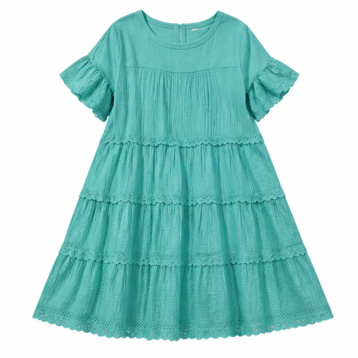 Sundara™ Tiered Lace Midi Dress with Hidden Pockets
