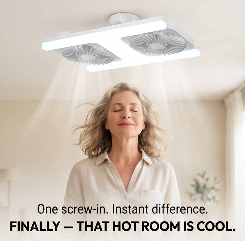 Breezo™ – Screw-In Ceiling Fan with LED Light
