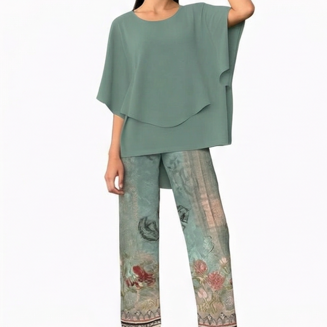 Elara™ – Flowy Chiffon Two Piece Set
