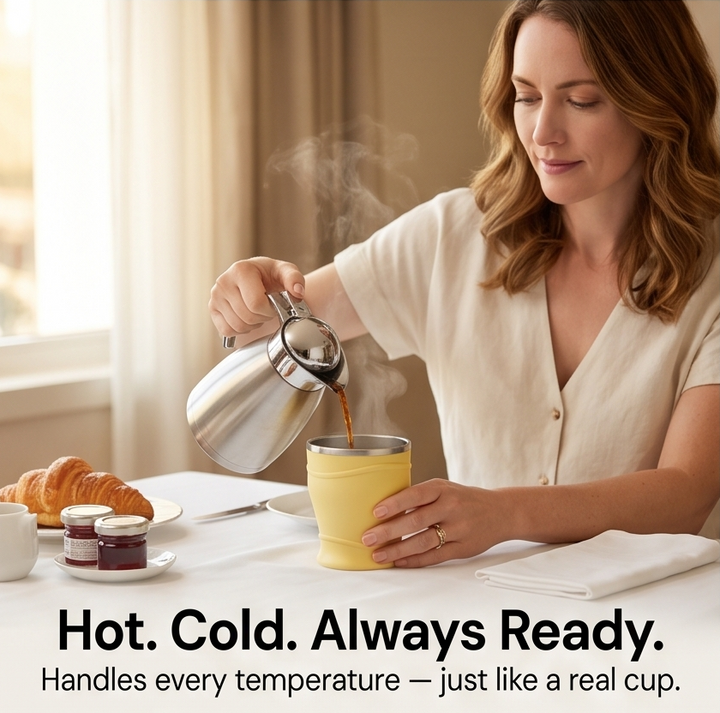 FoldSip™ Collapsible Travel Cup with Leakproof Lid