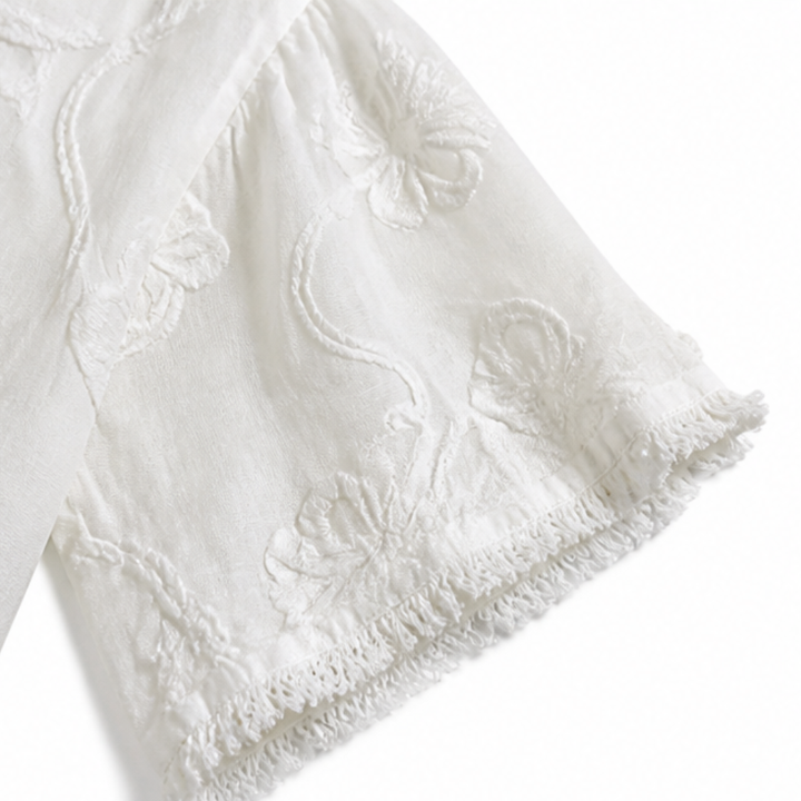 Florenza™ – Embroidered Ruffle Blouse