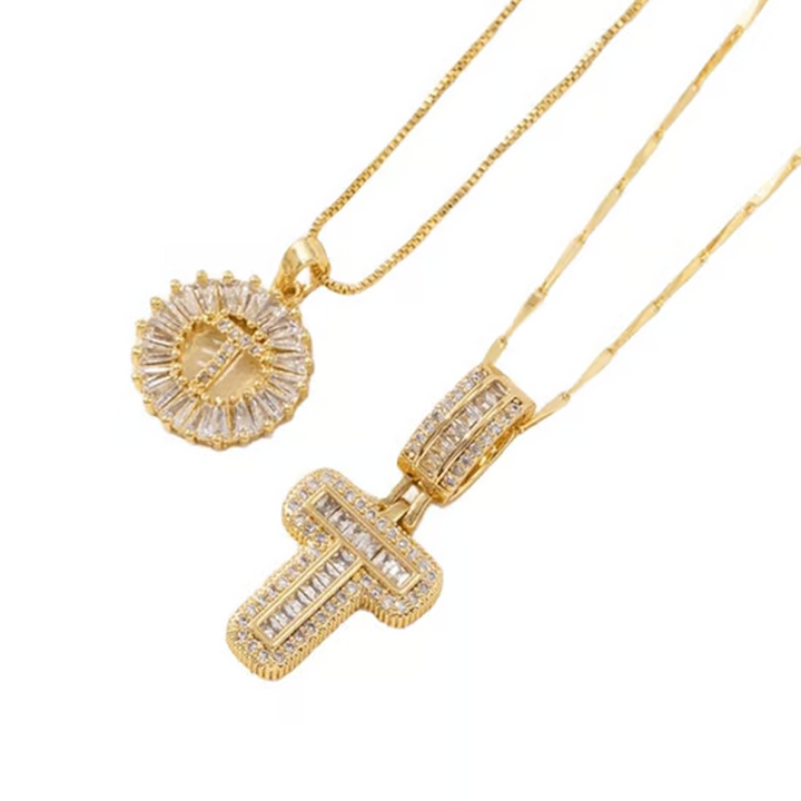 Luneria™ - Two-Piece Initial Pendant Necklace Set