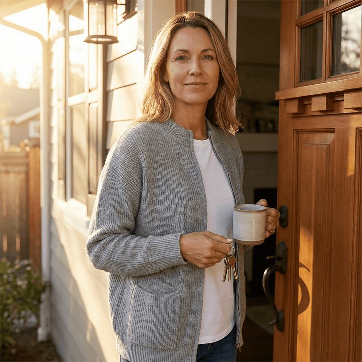 Covena™ – Soft Knit Zip Up Cardigan with Pockets