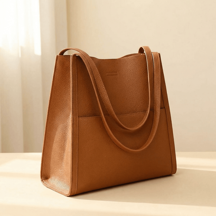 Solenne™ Soft Leather Shoulder Tote