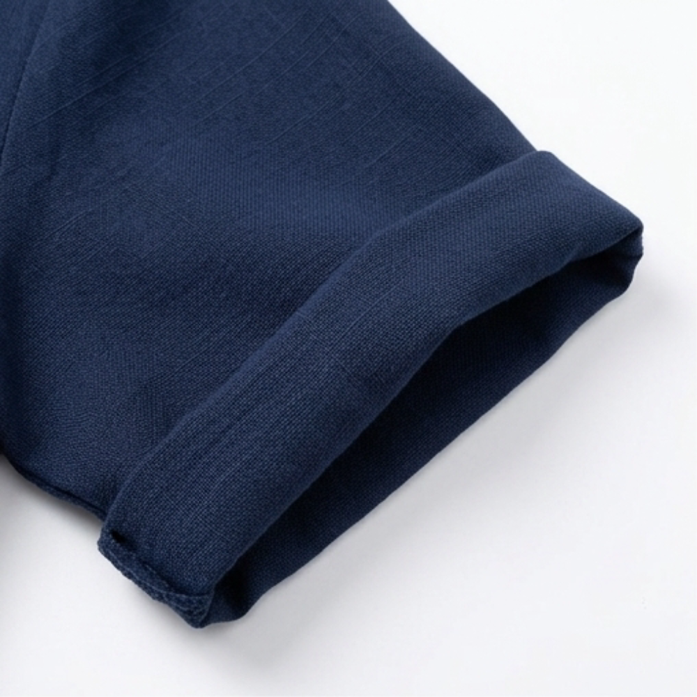 Wovena™ – Breezy V Neck Blouse with Curved Hem
