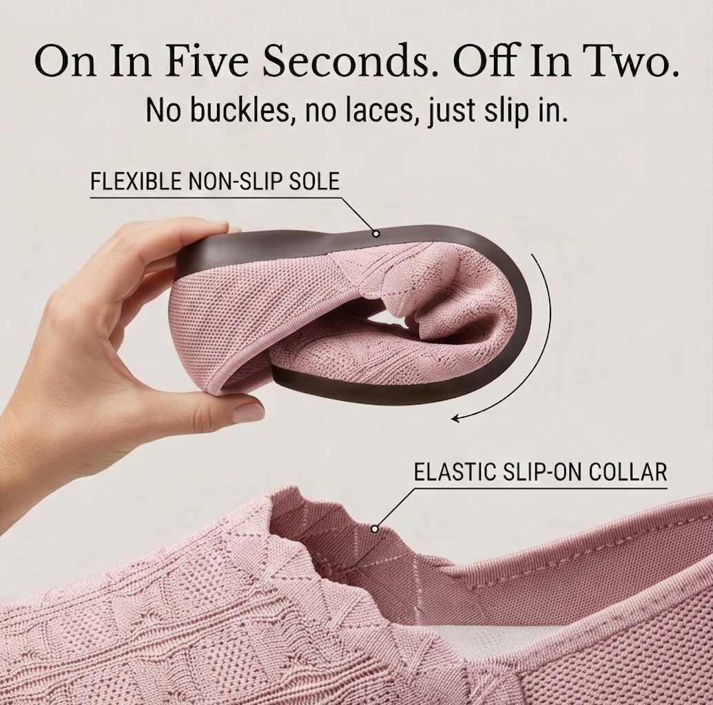 Soflyn™ – Breathable Woven Slip-On Flats for All-Day Comfort