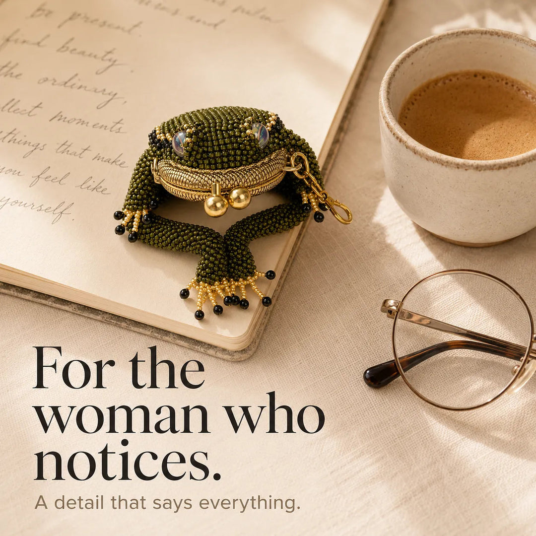 Ribbita – Beaded Frog Coin Purse
