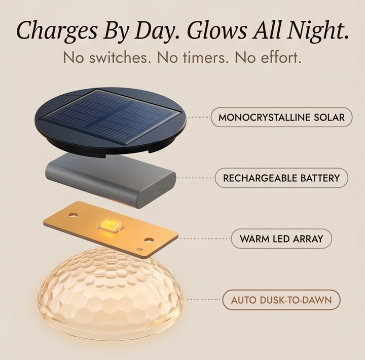 Lumora™ – Decorative Solar Fence Lights with Warm Scallop Glow (6 pack)