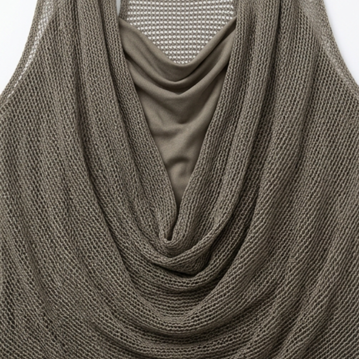 Lunessa™ – Draped Cowl-Neck Knit Halter Top
