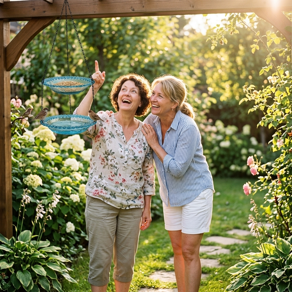 Avielle™ – Vintage Hanging Bird Feeder and Bath