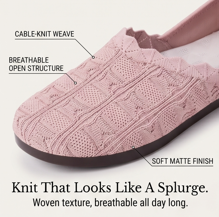 Soflyn™ – Breathable Woven Slip-On Flats for All-Day Comfort