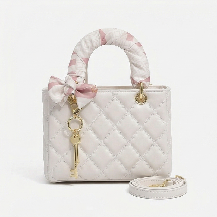 Belaire™ – Quilted Handbag with Silk Scarf Handles