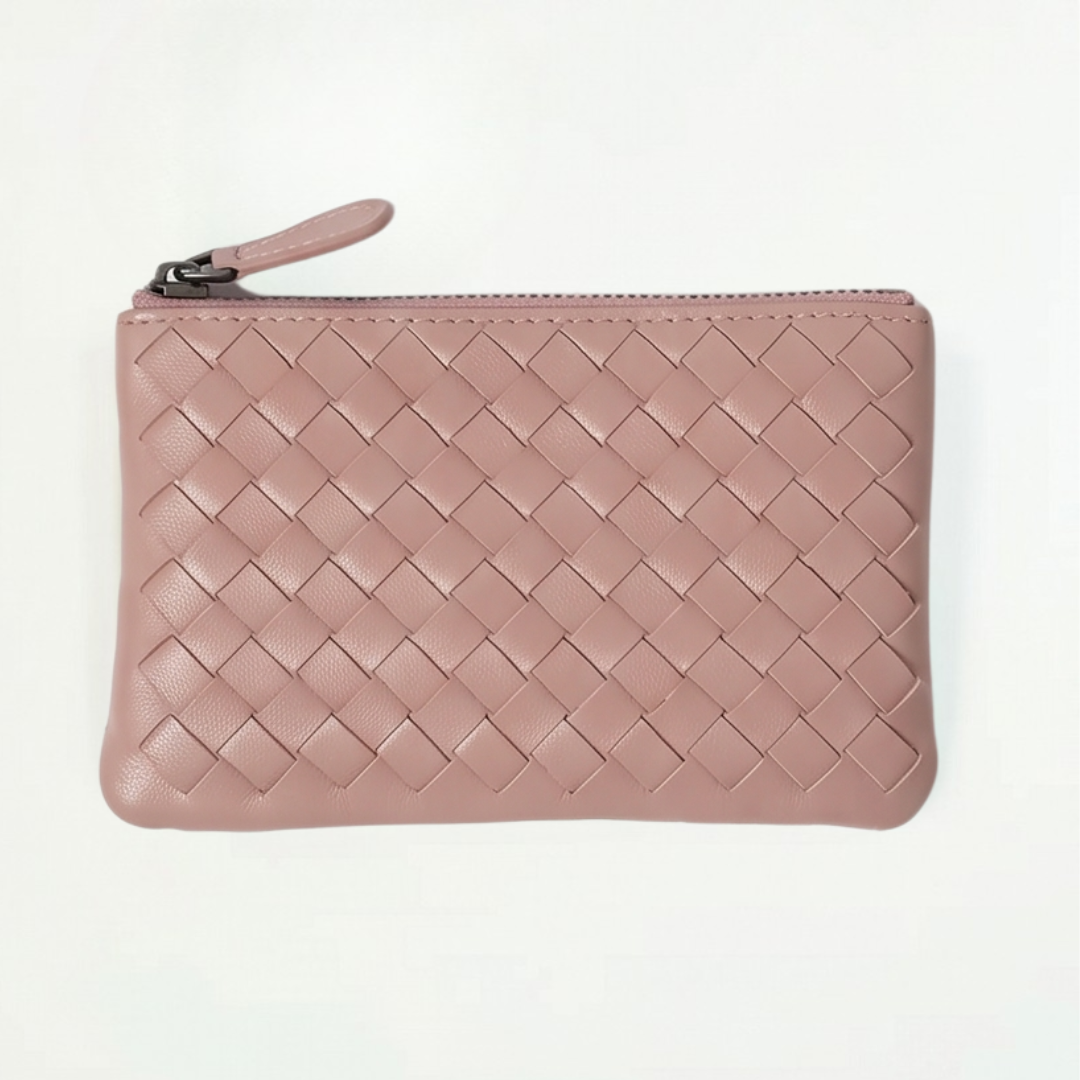 Veloura™ – Handwoven Lambskin Card Wallet
