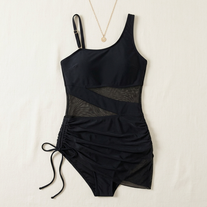 Rivara™ Ruched Mesh One Piece Swimsuit