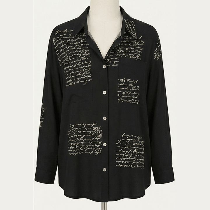 Letterelle™ – Handwritten Script Viscose Blouse