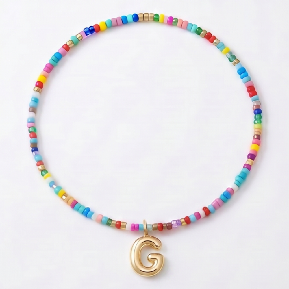 Liora™ Colorful Beaded Initial Necklace