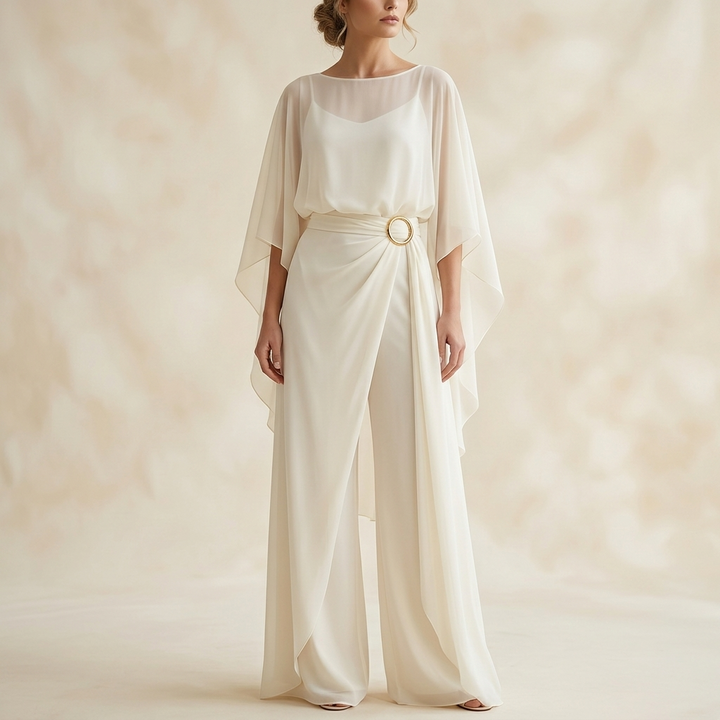 Velaire™ – Cape Sleeve Top and Wrap Pants Set