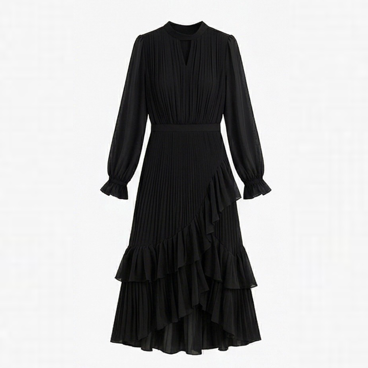 Keyfa™ – Pleated Ruffle Midi Dress