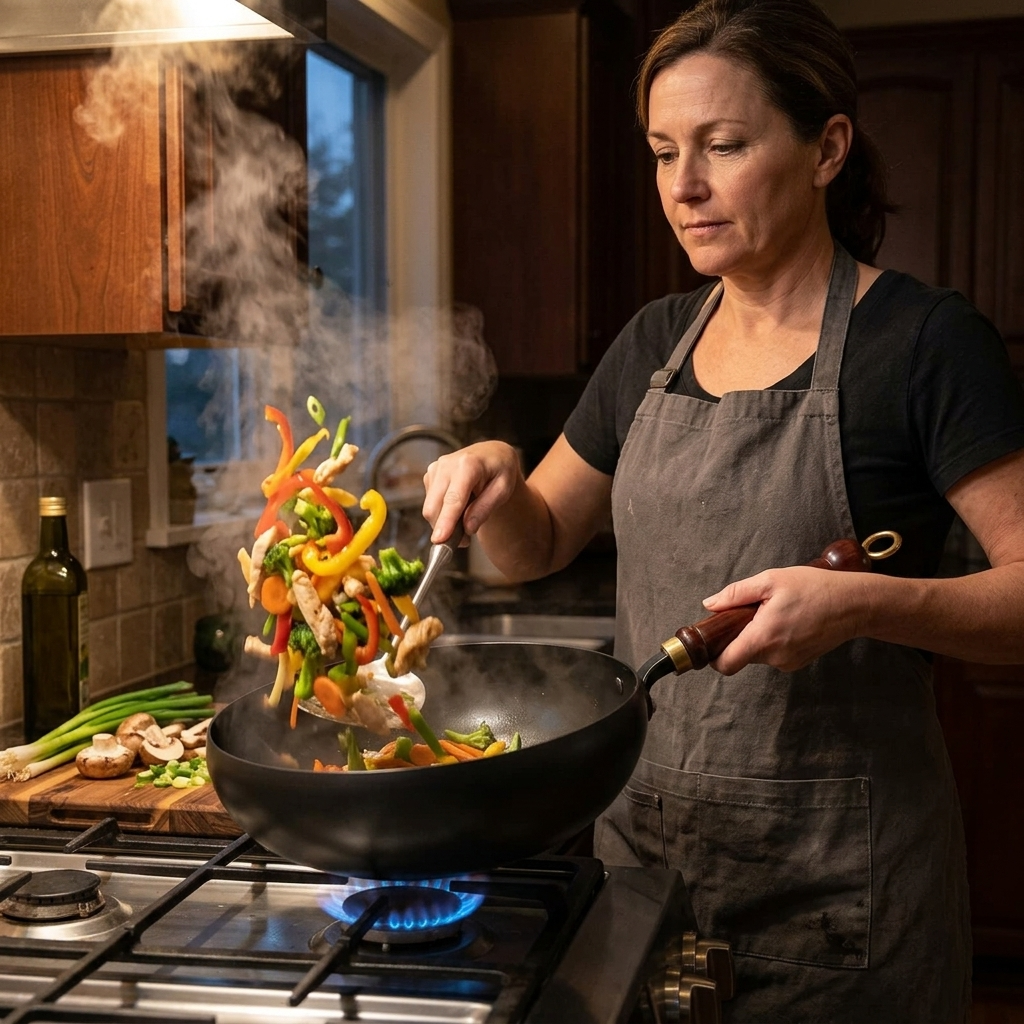 Forgehome™ – Deep Belly Cast Iron Wok with Lid