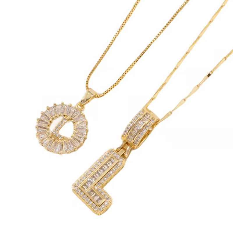 Luneria™ - Two-Piece Initial Pendant Necklace Set